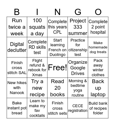 Quarantined Bingo Card