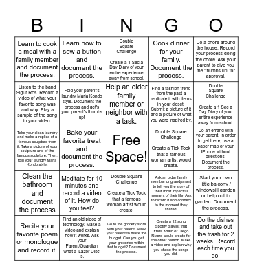 Ms. Watson's Art Bingo Card