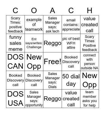 Strategic Coach Bingo Card