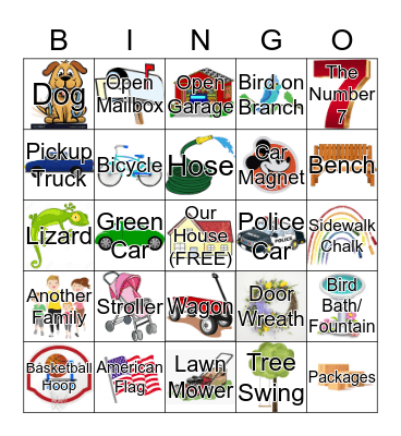 Neighborhood Bingo Card