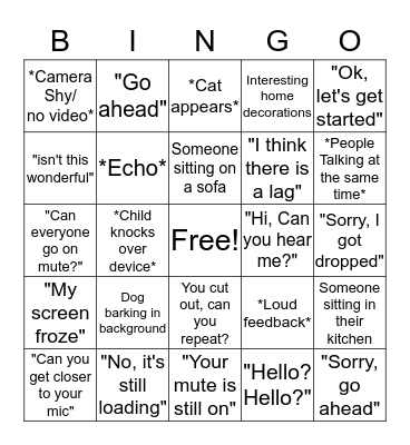 Theocratic Conference Call Bingo Card