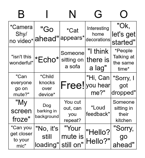 Theocratic Conference Call Bingo Card