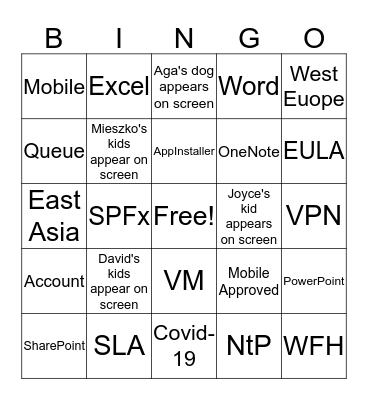 Matterhorn Bingo Card