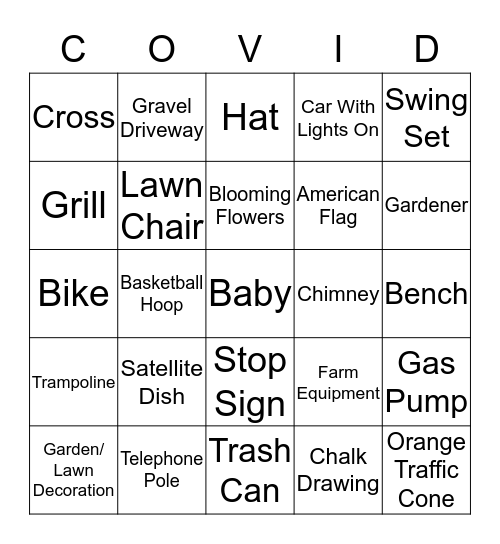 Greenville Car Bingo Card