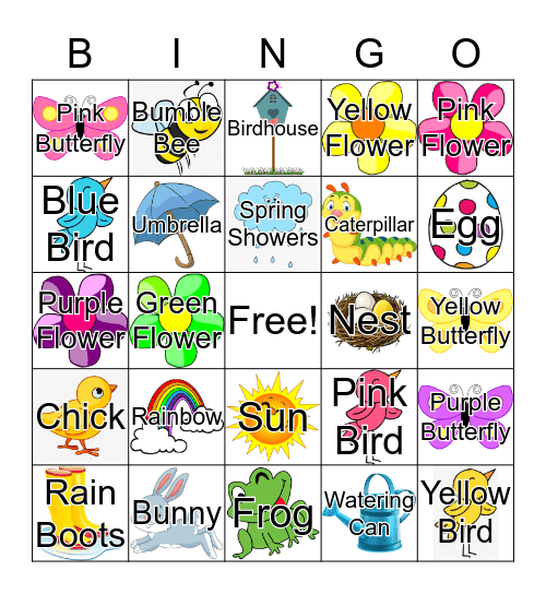 Jump Into Spring Bingo Card