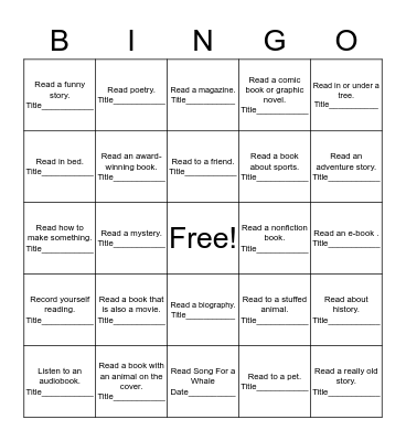 Library Bingo! Bingo Card