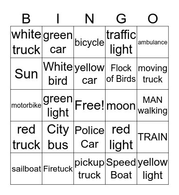 In Room Bingo Card