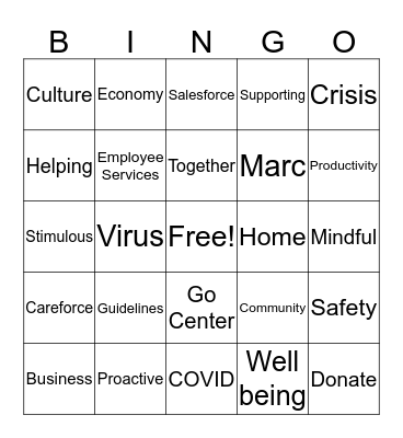 Test Bingo Card