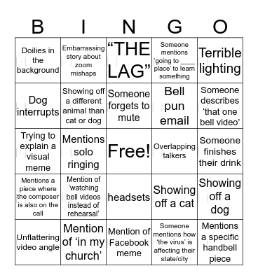 HMA Call Bingo Card