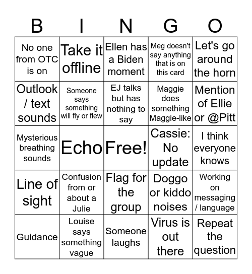 5 PM CALL FUN Bingo Card