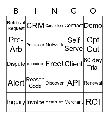 Chargeback BINGO Card