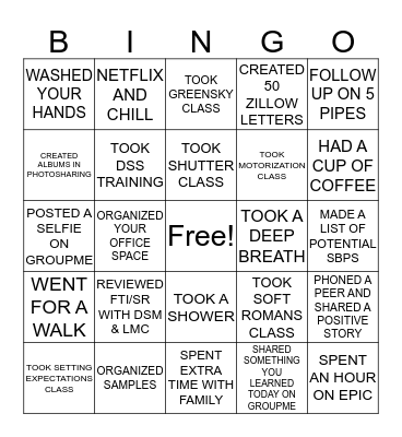 QUARANTINE BINGO Card
