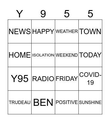 Y95 WORD BINGO Card