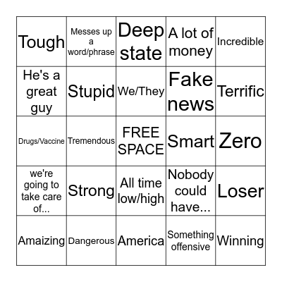 Trump Bingo Card