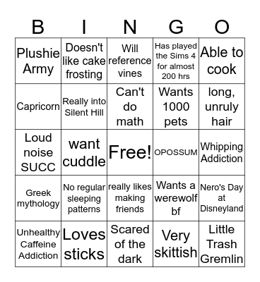 Daes's Bingo Card