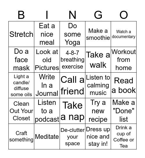 Working from home Bingo Card