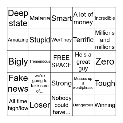 Trump Bingo Card