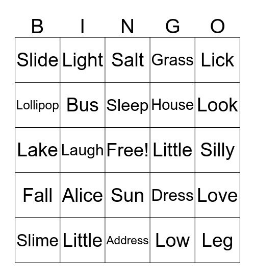Articulation Bingo! /s/ & /l/ Bingo Card