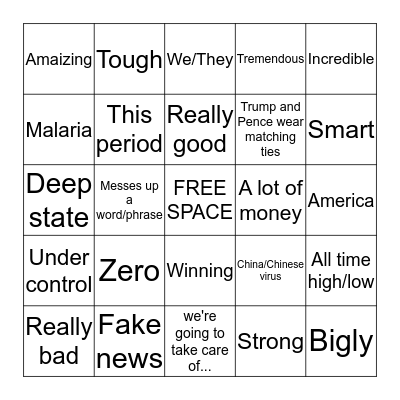 Trump Bingo Card