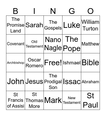 RE Bingo Card