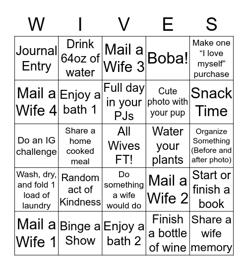 Shelter in Place Bingo Card