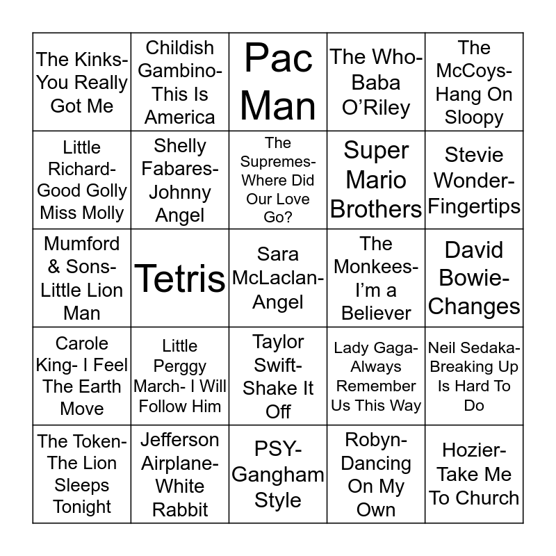 Presents Radio Bingo Coverall Bingo Card