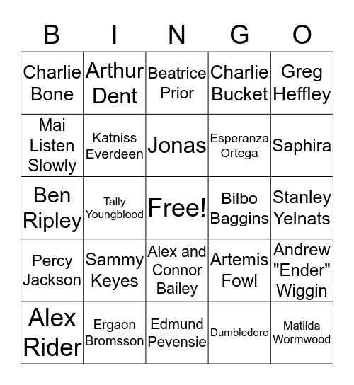 Library Legends Bingo Card