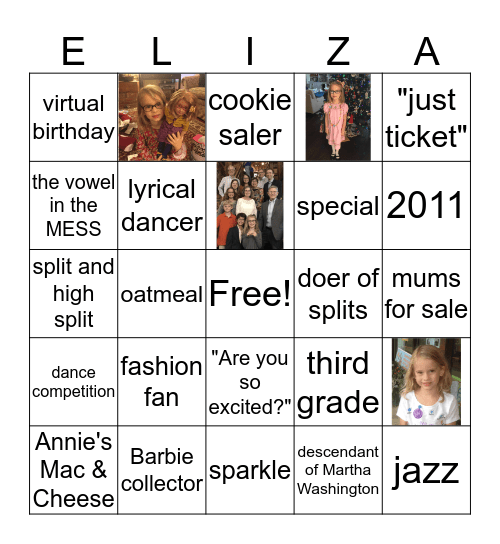 Divine Nine:  Eliza Bingo Card