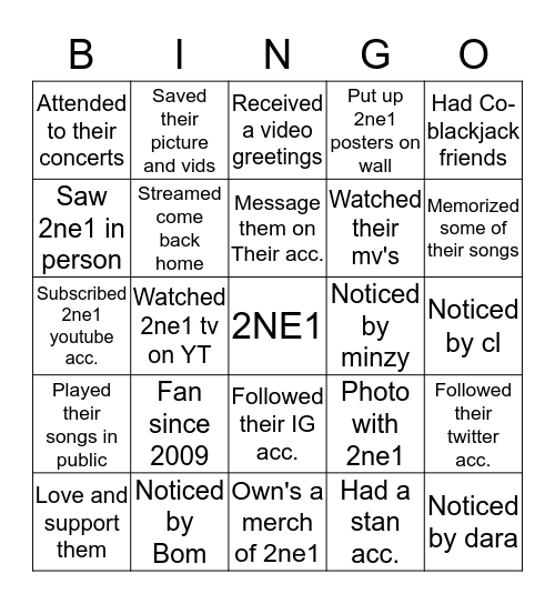 BLACKJACKS AUDITION Bingo Card