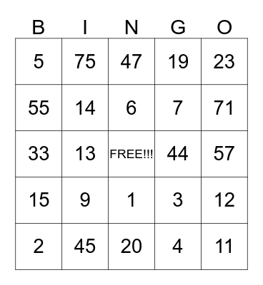 Bingo Boss Bingo Card