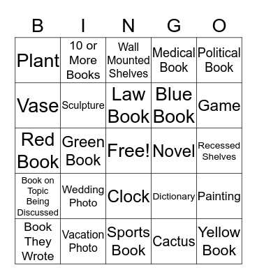 Bookshelf Backdrop Bingo Card
