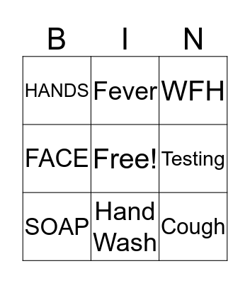 COVID Bingo Card