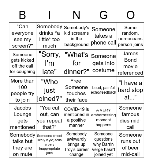 OceanTech Social Bingo Card