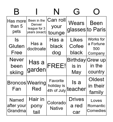 JLD Mingle Bingo Card