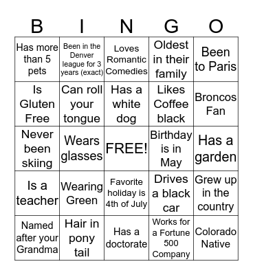 JLD Mingle Bingo Card