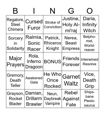 World Uprooted Bingo Card