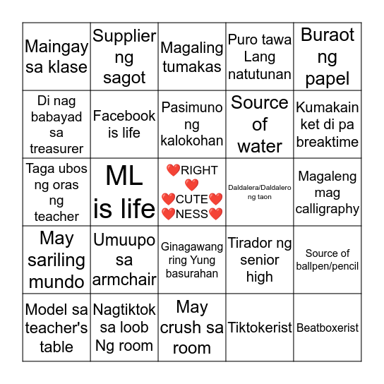 ❤️Righteousness Bingo Edition❤️ Bingo Card