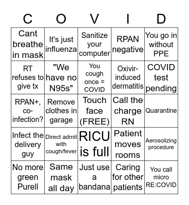 COVID BINGO Card