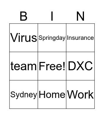 DXC Bingo  Bingo Card