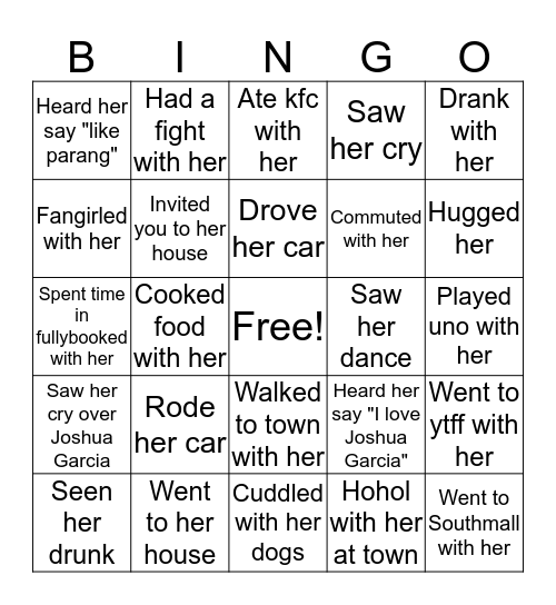 Angelika's Bingo Card