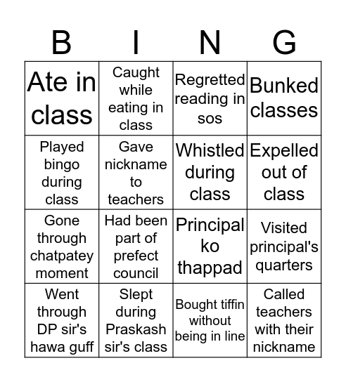Sos bingo  Bingo Card