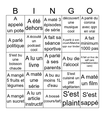 The Samou In Quarantine Bingo  Bingo Card