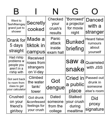 CST edition 2.0  Bingo Card