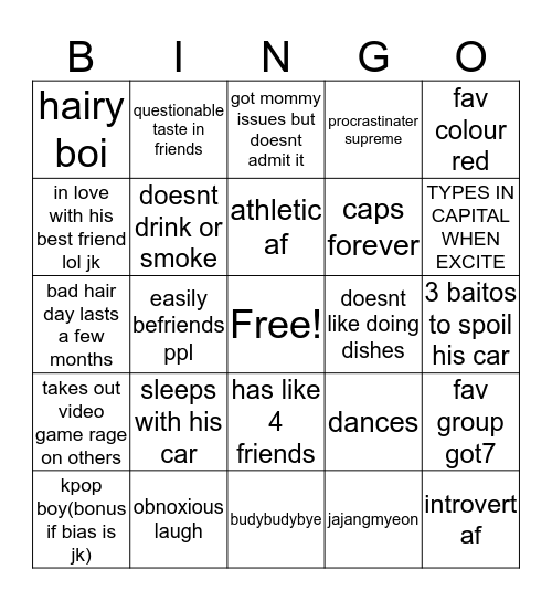 Masao bingo Card