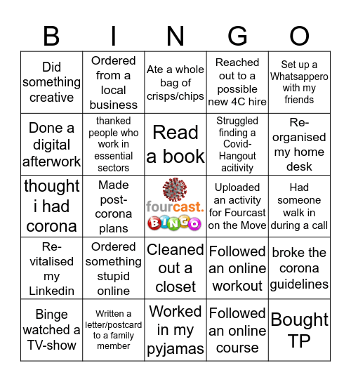 Fourcast Corona Bingo Card