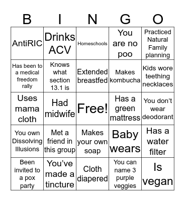 Tccm Crunchy Bingo Card