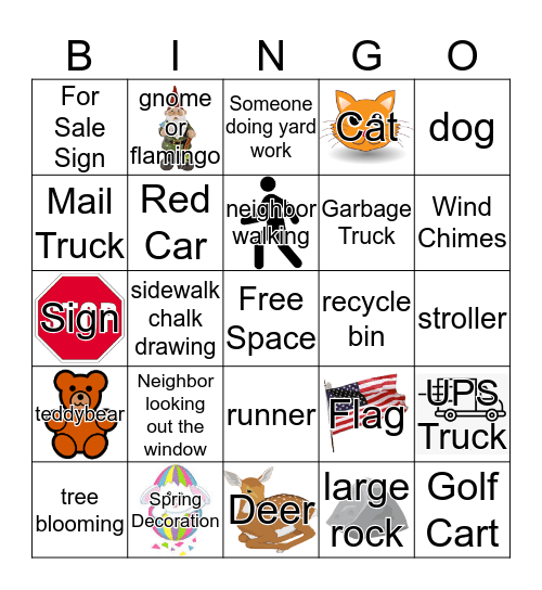 Neighborhood BINGO Card