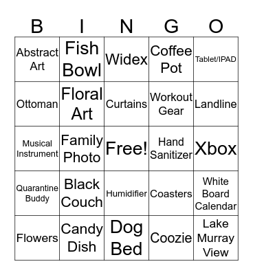 What's In Your Home? Bingo Card