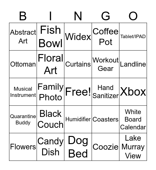 What's In Your Home? Bingo Card