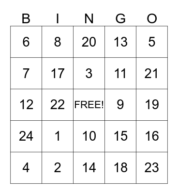 Skype Baby Shower Bingo Card
